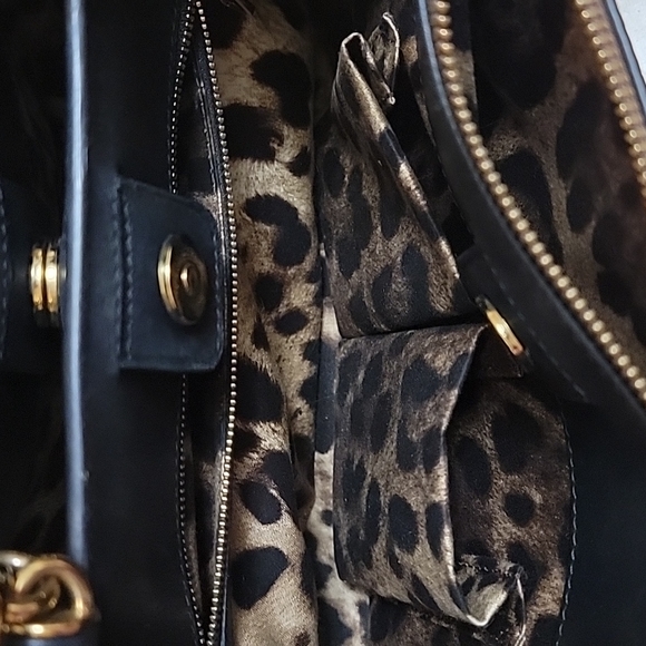 DOLCE & GABBANA Medium size two tone Tan and Mocha satchel - Picture 5 of 16